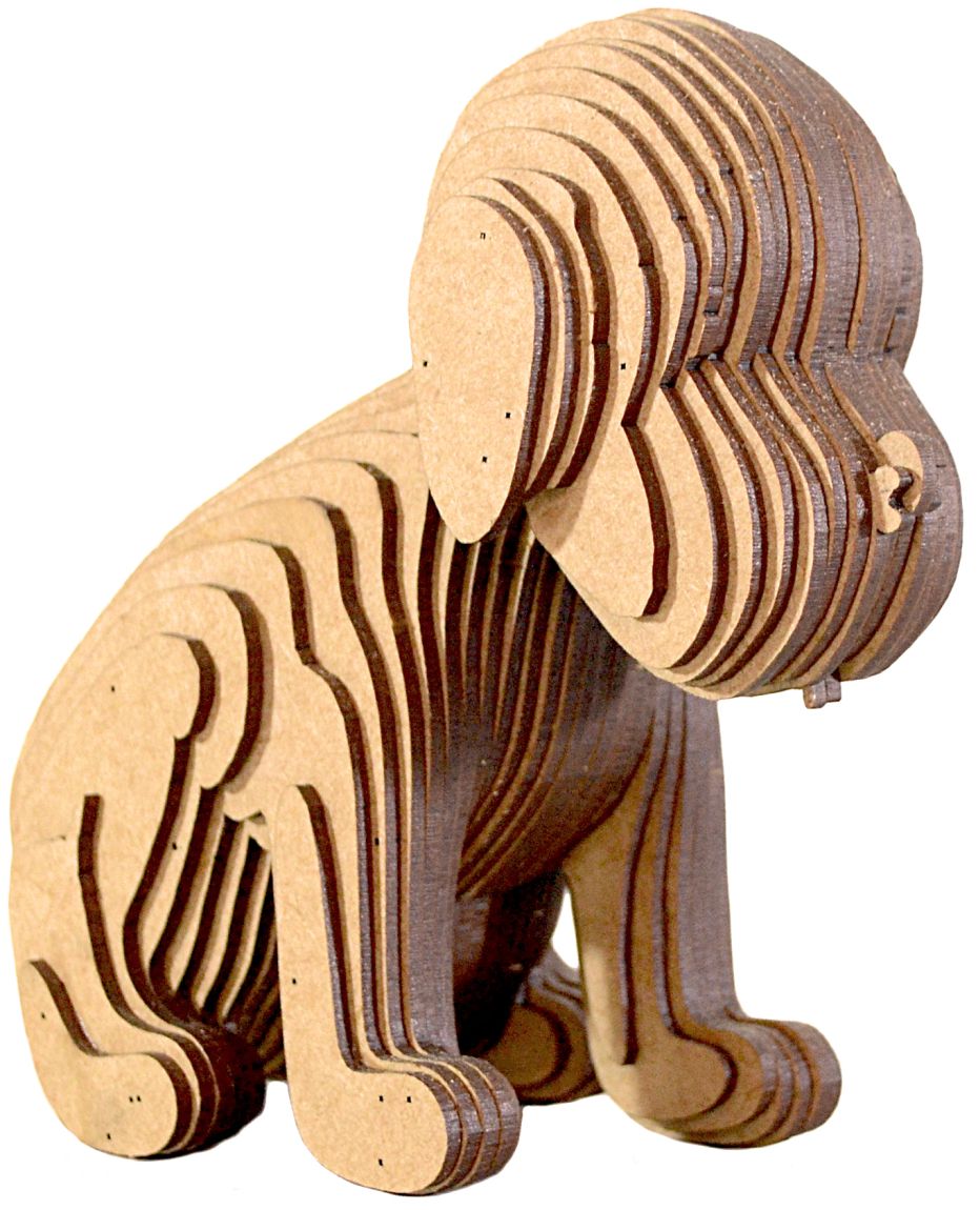 Quebra-cabeça 3d - Cachorro Madeira