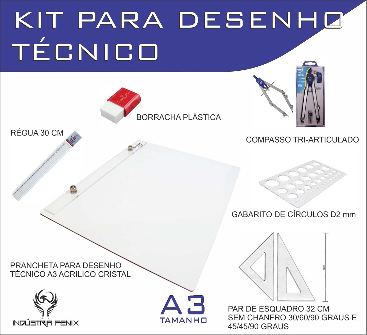 Conjunto para Desenho Técnico Trident